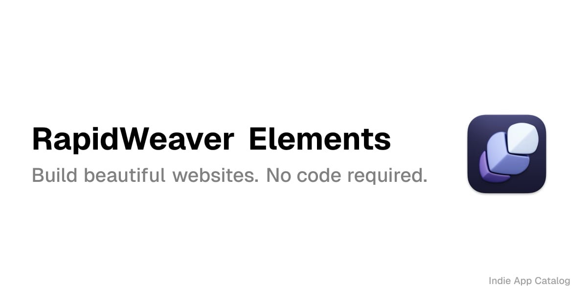 RapidWeaver Elements | Indie App Catalog