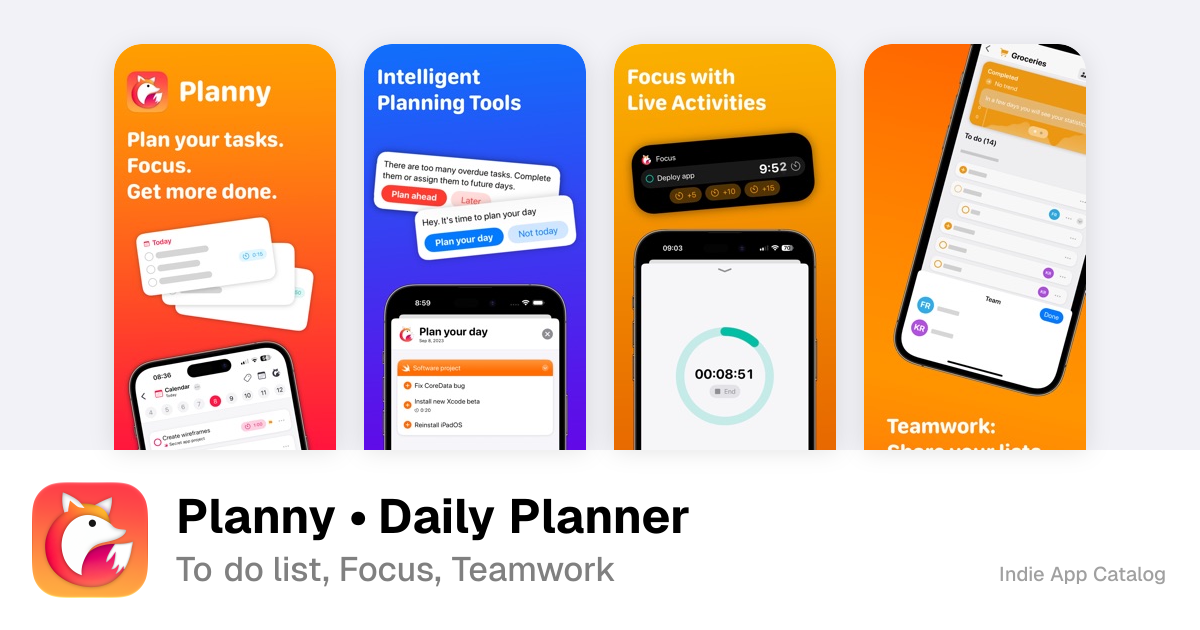 Planny • Daily Planner | Indie App Catalog